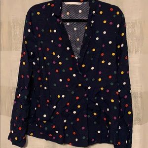 Blue colored shirt with multi polka dots